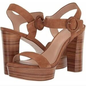 Via Spiga Ira Platform Toffee Suede 9.5M 39.5EUR NEW
